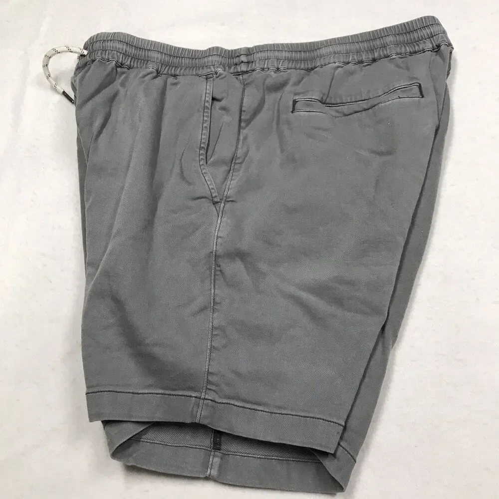 FAHERTY Linen Blend Shorts Men L Light Slate Drawstring Casual Chino Beach